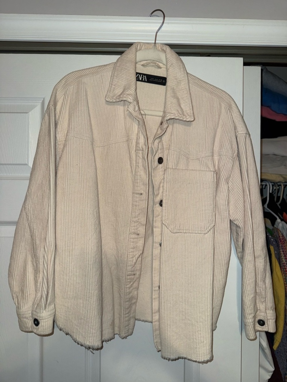 Zara Beige Corduroy Shirt Jacket